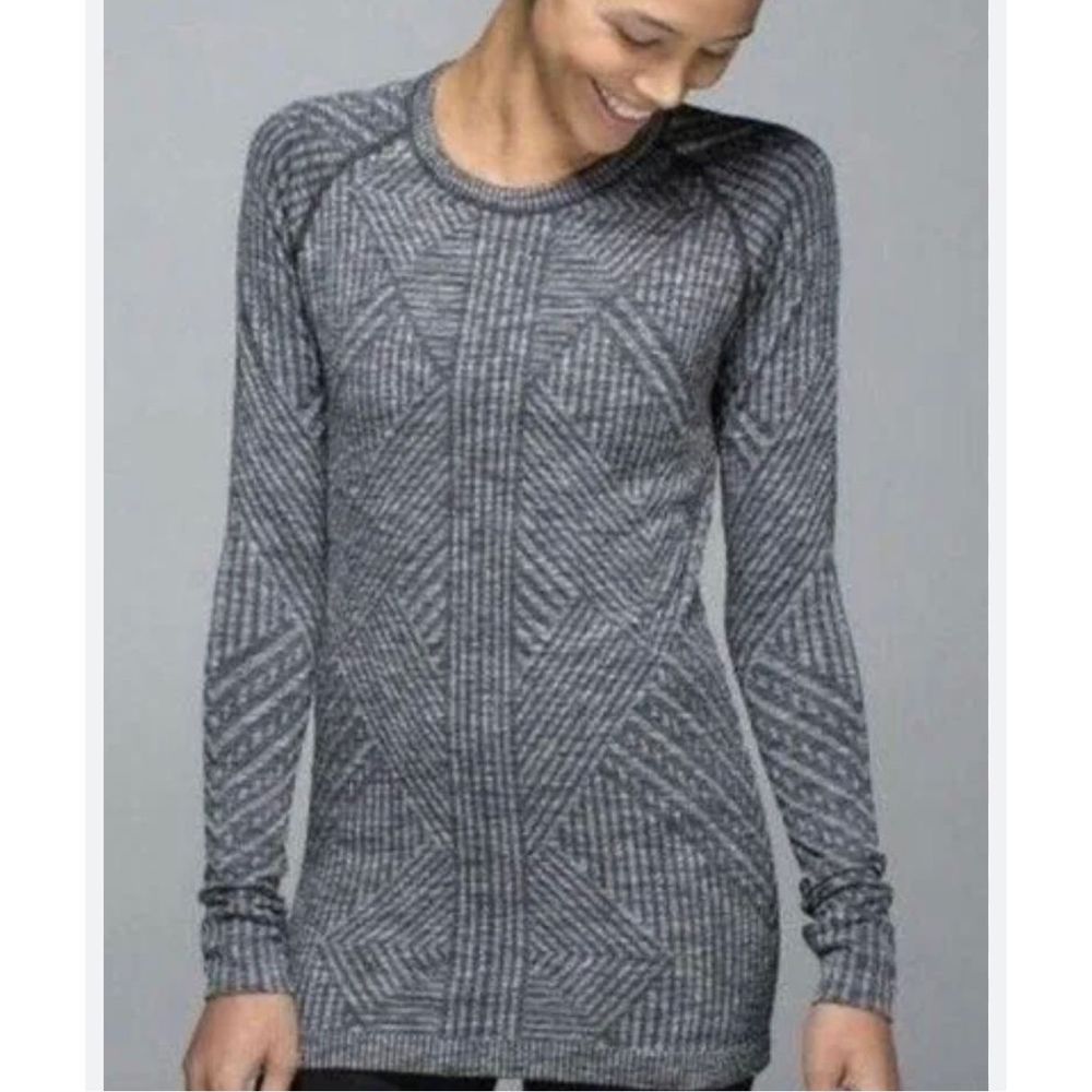 Lululemon Restless Charcoal Gray Black Long Sleeve Pullover Top Women’s Sz 6 8
